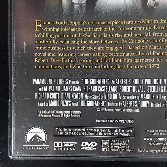 The Godfather Widescreen Edition DVD,  Paramount - Picture 6 of 9